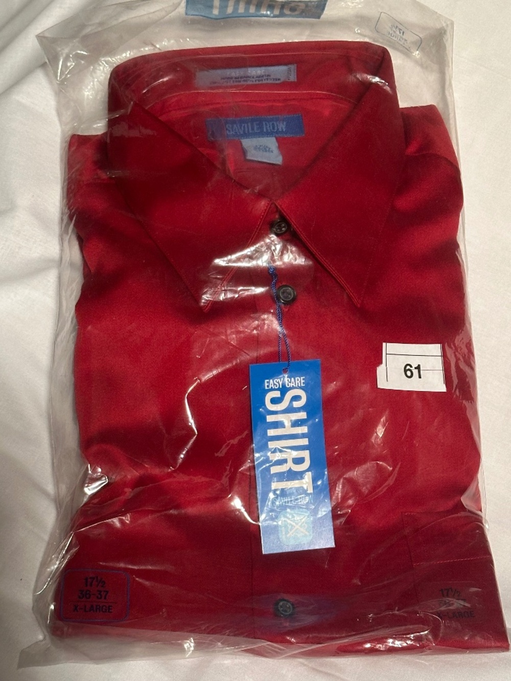 Savile Row 17½ red, sateen dress shirt
